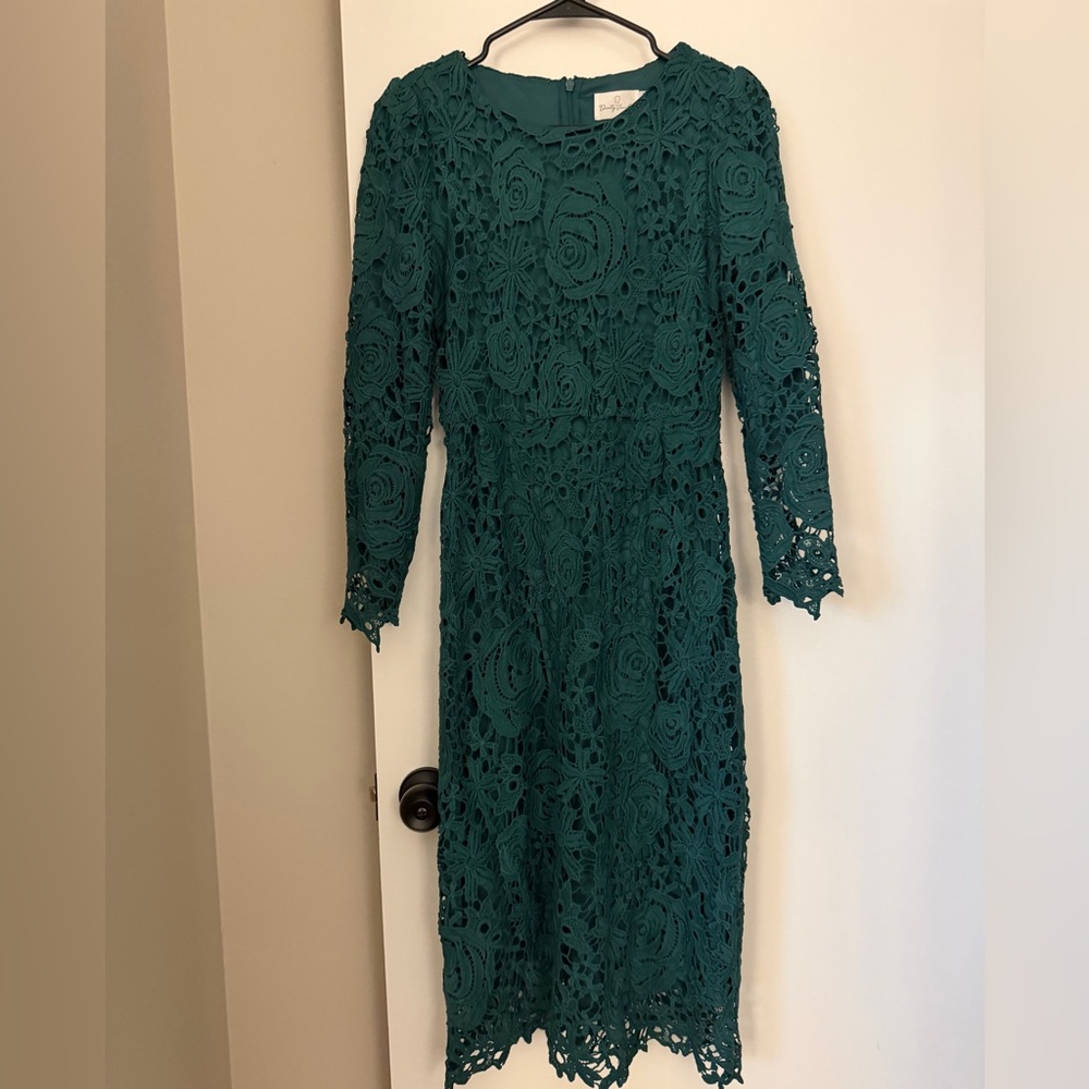 Dainty Jewells Teal Lace Midi Dress